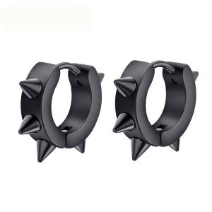 China Meaeguet Black Gothic Punk Stud Earrings For Women Men 316L Stainless Steel Rivet Spike Earrings Rock Party Jewelry factory