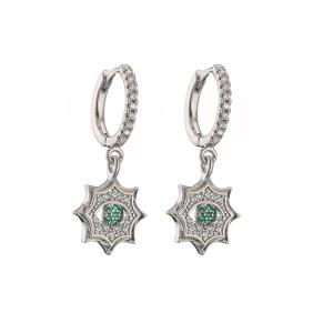 China DAYSTAR Sterling Silver Jewlery Zircon Crystal Women Star Hoop Earring factory