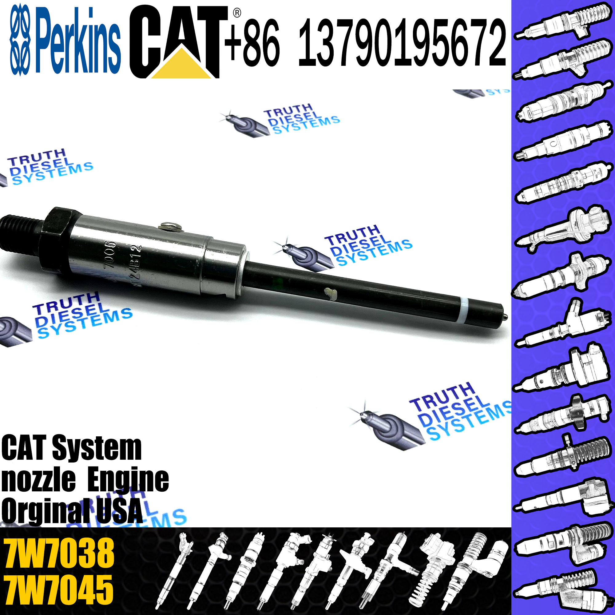 3408B 3408C 3412 3412C Engine Diesel Fuel Injector CA1301804 130-1804 1301804 0R-8787 7W7033