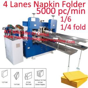Super High Speed 4 Lines Automatic Napkin Machinery For Z Fold Paper Napkin 5200