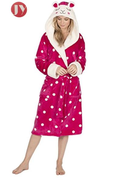 Funny Design Animal Hooded Bathrobe Fluffy For Girls Cartoon Character