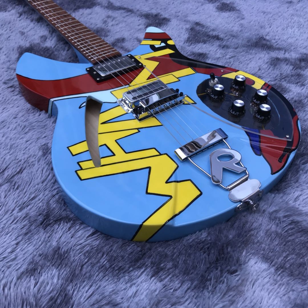 Custom WHAAM 330 Electric Guitar TPP Paul Weller Roy Lichenstein Printing Vintage Jam