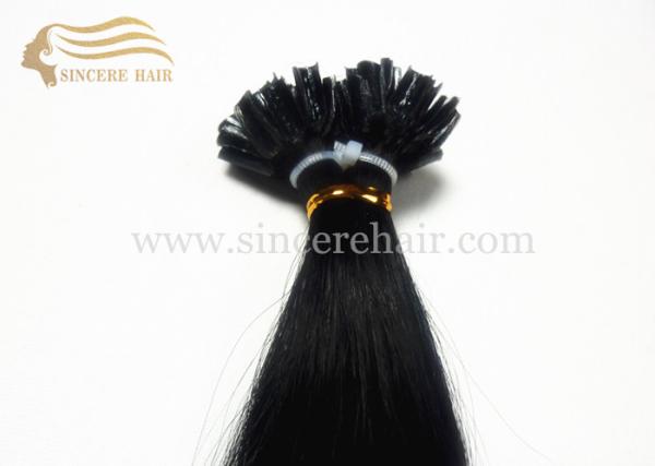 22" Italian Keratin Fusion U-Tip Hair Extensions for sale - 1.0 G Black Pre