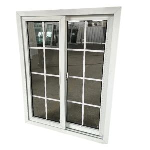 China Rectangular UPVC Frame Slide Window Simple Design Adjustable Light Control factory
