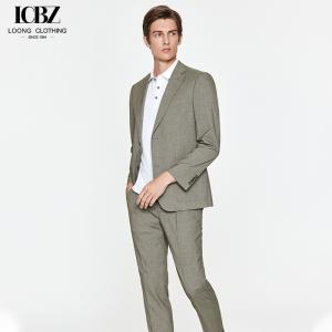 China Men's Korean Style Khaki Suit for Wedding Groom Business Casual Slim Formal Dress factory
