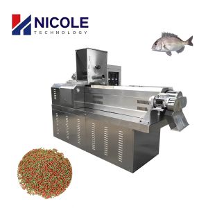 CE Twin Screw Floating Fish Feed Pellet Extruder Machine With ABB Motor