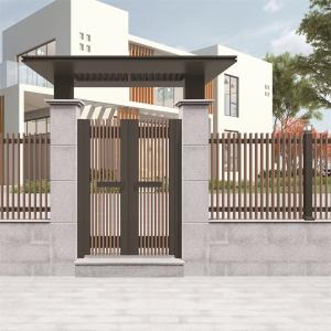 China Pretreatment Double Iron Storm Aluminium Fence Gate For Outdoor Living Space factory