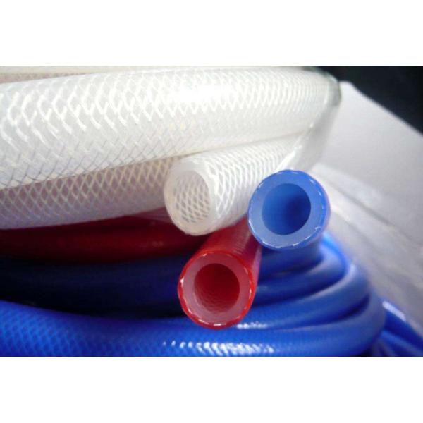 Medical Grade Platinum Cured Silicone Tubing , High Temp Braided Hose Natural Color