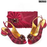 Supoo Evening Italian Ladies Shoes and Matching Bags for African Wedding in PU