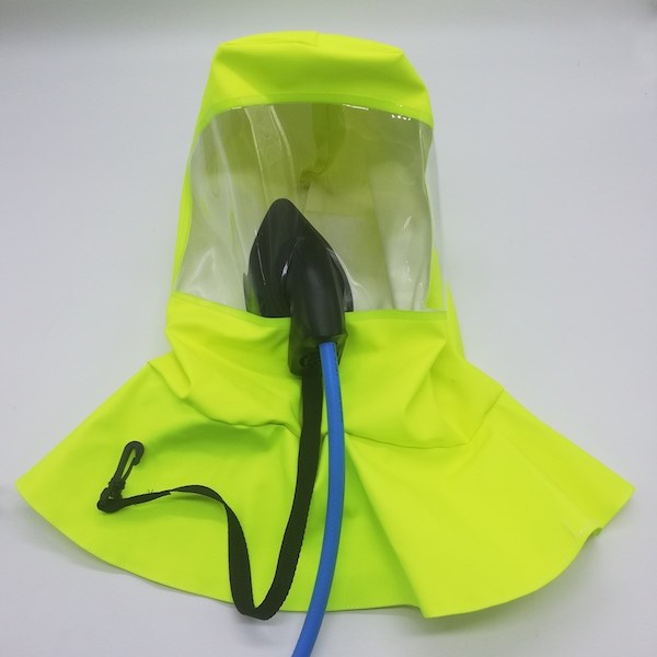 China EEBD Hood Full Face Mask Breathing Apparatus Components With Mouth & Nose Valve factory