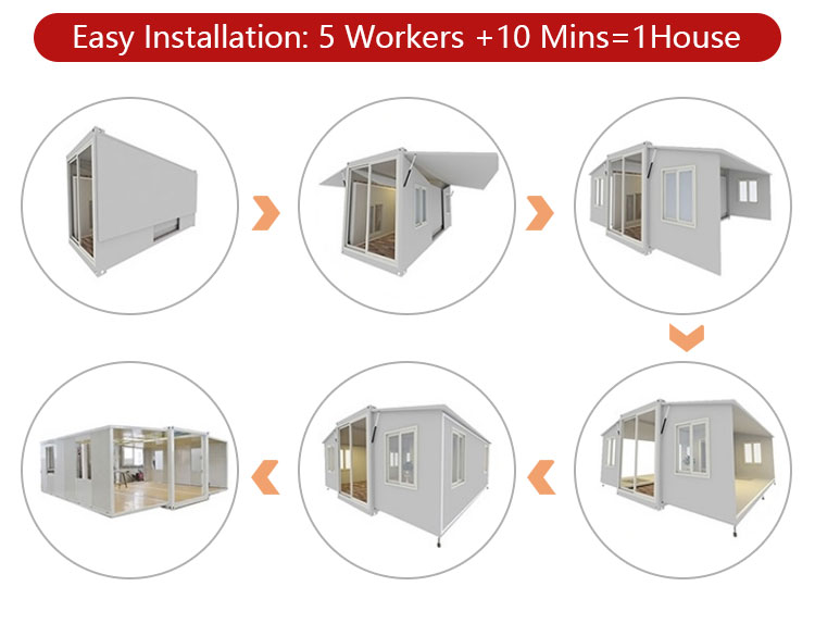 Outdoor Expansion Made Simple 20ft Double-wing Container Room with Modern Design