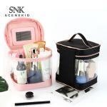 Large Double Zipper Mirror Travel PVC Makeup Bag