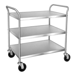 3 Layers Cleanroom Eletronic Wire ESD Shelf Trolley Stainless Steel