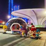 Round PVC Door Small Geodesic Dome Tent For Event 48m Diameter