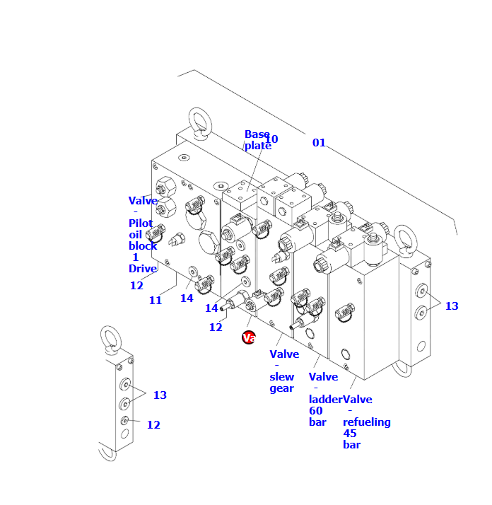 90746140 907 461 40 92571740 FOR KOMATSU PC3000-6 PC3000-6E PC4000-6 PC8000-6 PC4000-11 EXCAVATORS PARTS HYDRAULIC CARTRIDGE BLOCK VALVE - TRAVELLING
