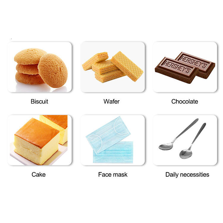 Multi-Function Fully Automatic High Efficiency Wrapping Labeling Frozen Burger Cookie Food Sandwich Paper Pillow Machine