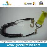 Black Spiral Fishing Pliers Coled Lanyard W/Key Ring&Carabiner