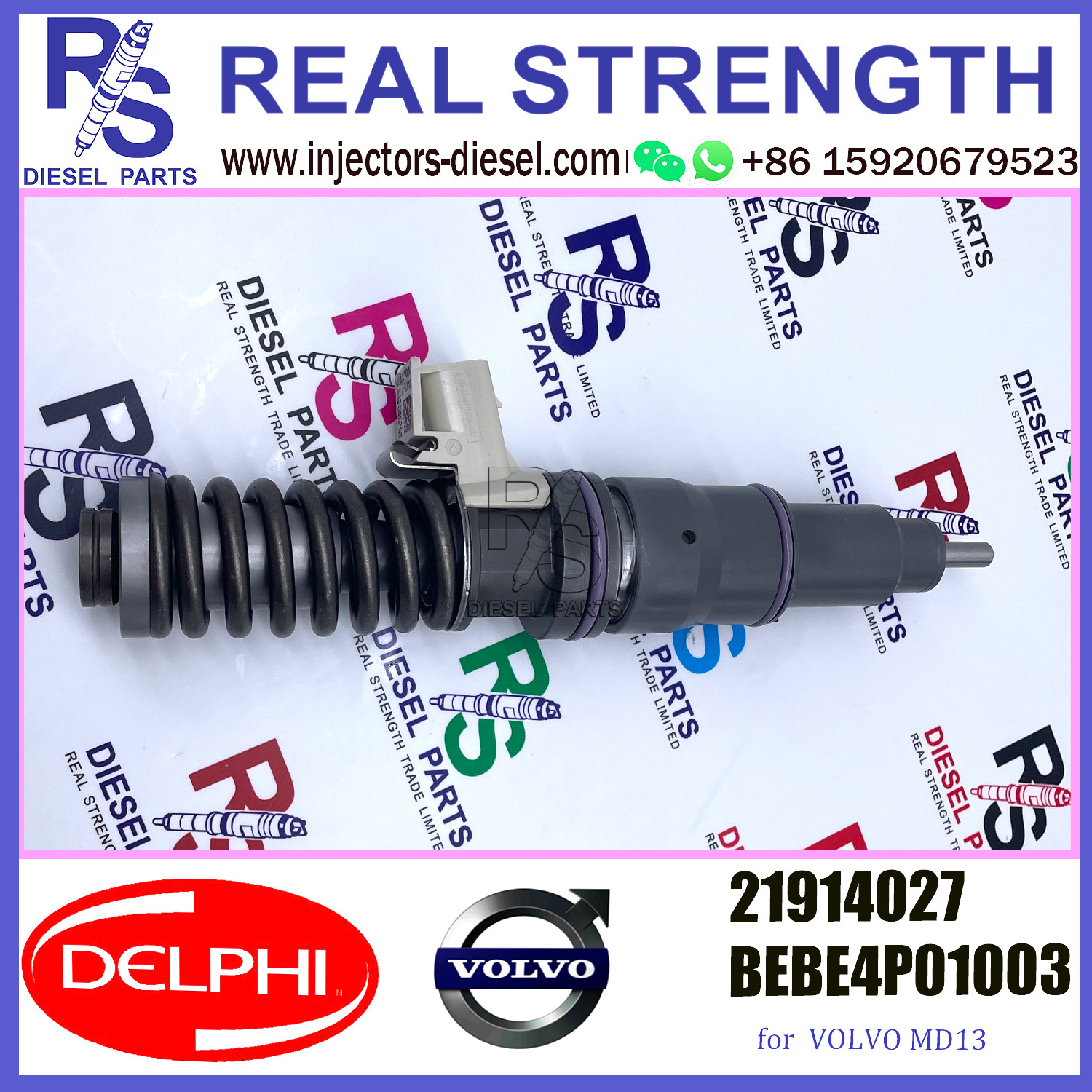 DELPHI 4pin injector 21914027 BEBE4P01003 Diesel pump Injector V-O-L-V 21914027 BEBE4P01003 E3.27 for V-O-L-V MD13