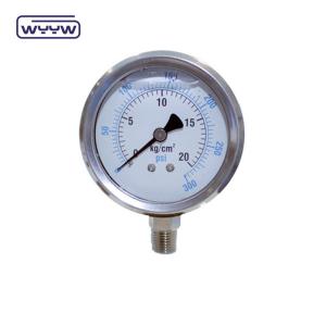 China 63mm Oil filled 304stainless steel Seismic pressure gauge manometer factory
