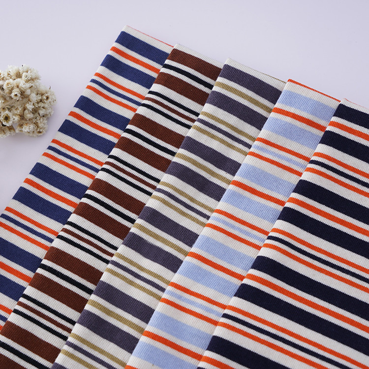 Support Customization And Wide Applicability 100% Cotton Double Yarn Striped Cotton Fabric For T-Shirt