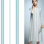 145cm Dress Cupro Viscose Fabric Stripes Flowers Chiffon Printed Fabric