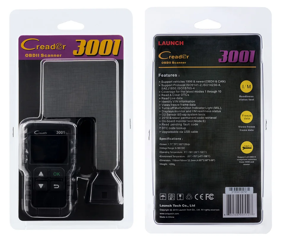 Launch X431 Creader 3001 Engine Full Obd2 Code Reader Diagnostic Tool OBDII CR3001 Scanner Turn Off Engine Free Update