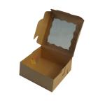 Food Grade Kraft Takeaway Bakery Cake Packaging Boxes with Clear Window and