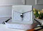 Leather Message Tote Ladies White Cross Body Bag Monogram Eclipse