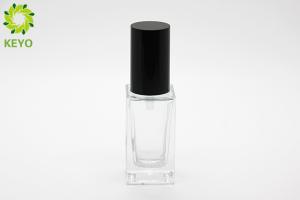 China Liquid Foundation Pump Bottle 30ml Square Shape Clear Glass Material Made factory