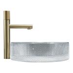 European Style Oval Shaped Glass Vessel Basins Crystal Clear Sink Oval Shaped