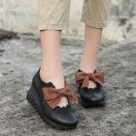 S277 Direct Selling New Leather Bowknot High-Top Leather Shoes All-Match Fashion