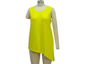 China Super Comfort Yellow Patterned Cami Tops , Unique Ladies Sleeveless Tank Tops factory