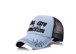 Modern Style Boys Denim Baseball Cap Color Optional Custom Logo Printed Light