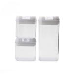 BPA free Customized Square Type Set Of 3pcs Plastic Airtight Food Storage Box