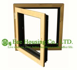 China Casement( Swing ) Type Wood Clad Aluminum Window with Insulating Double Glass For Villas factory