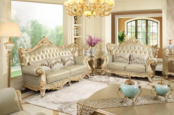 Luxury Classic French design of Living room Sofa sets 1+2+3 used Beech wood fame