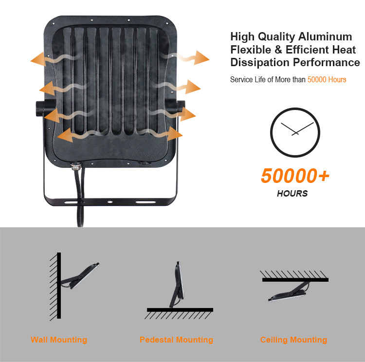 New Arrivals AKCD luminum Floodlight IP65 Waterproof Outdoor 50W 100W 150W 200W 400W AC LED Flood Light