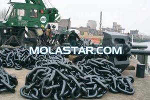 China Molastar Standard Black Painting Marine Anchor Chain Without Stud Link factory