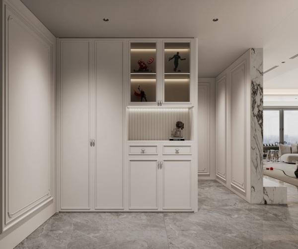 Fadior French Style Stainless Steel Shoe Cabinet With White Embossed Doors