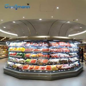 China Automatic Defrost Open Display Chiller Cabinet With Night Wind Air Curtain Cooler on sale