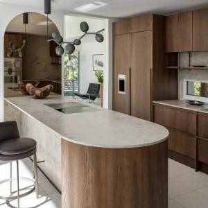 China Custom House High Standard Luxury Kitchen Smart Wall Cabinet Glass Display Cubpoard Cabinet factory