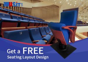 China Aluminium Alloy 580mm Church Auditorium Chairs With Cup Holder factory
