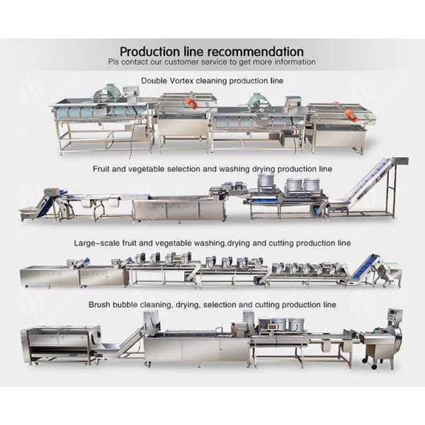 Roller brush bubble washing selection and cutting production line Fruit Vegetable FOOD processing production Machine
