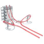 Aqua Loop Huge Fiberglass Water Slides For Adult , Fixed Type Slide for Outdoor