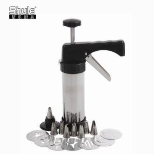China 7 Tips Stainless Steel Icing Gun Set ISO Cake Cookie Dough Gun 15*6*22.5CM factory