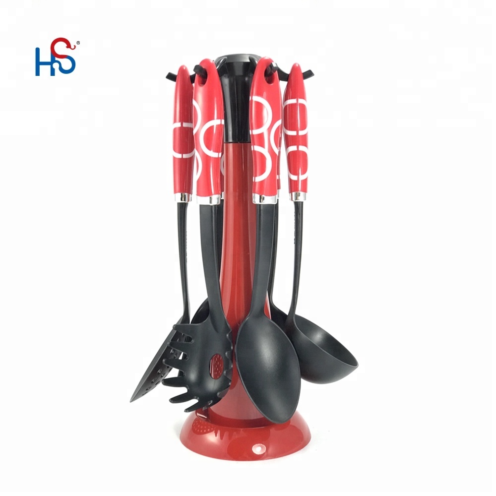 7-Piece Kitchenware Utensil Set with Dishwasher Safe and BPA Free Nylon Utensils