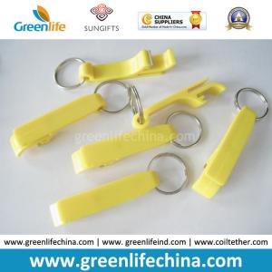 China Hot Sale Plastic Material Yellow Color Bottle Cap Tools w/Key Ring Chain factory