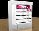 LED Light Cosmetic Display Shelves Cosmetic Store Fixtures With Stoving Varnish
