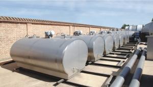 China Horizontal Direct Milk Cooling Tank , 316 Stainless Steel Milk Freezer Tank factory