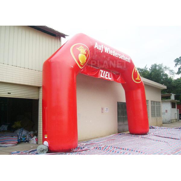 Red Custom Inflatable Arch PVC Tarpaulin , Inflatable Race Arch Logo Printing